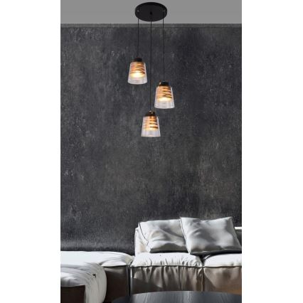 Candelabro suspenso FRESNO 3xE27/60W/230V