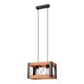 Candelabro suspenso FRIDA 2xE27/60W/230V preto/castanho faia