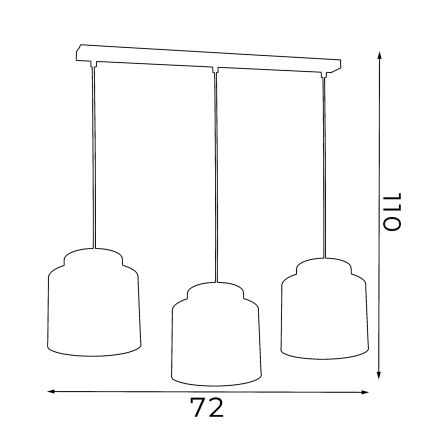 Candelabro suspenso FRODI 3xE27/60W/230V preto