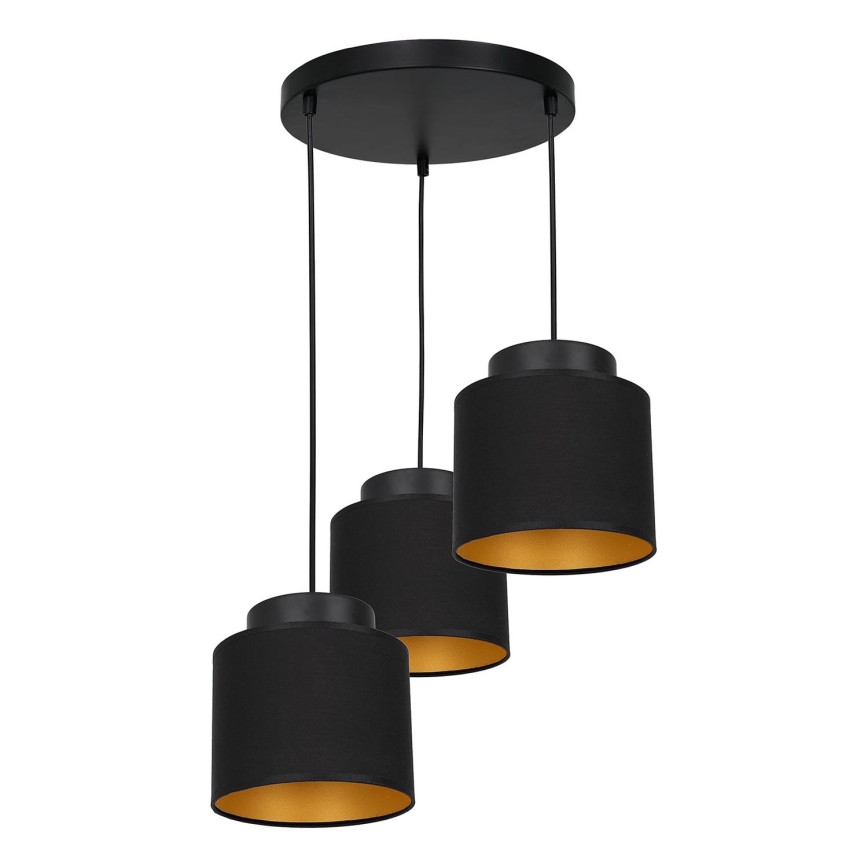 Candelabro suspenso FRODI 3xE27/60W/230V preto redondo