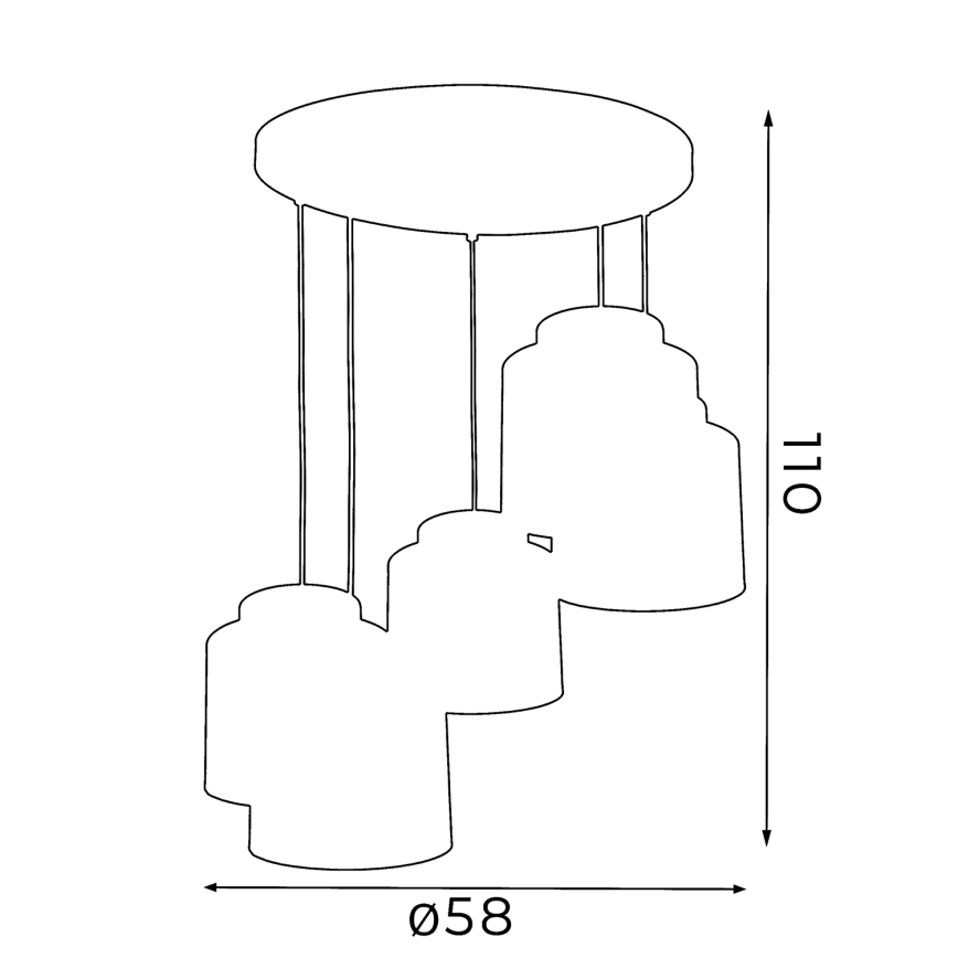 Candelabro suspenso FRODI 5xE27/60W/230V preto redondo