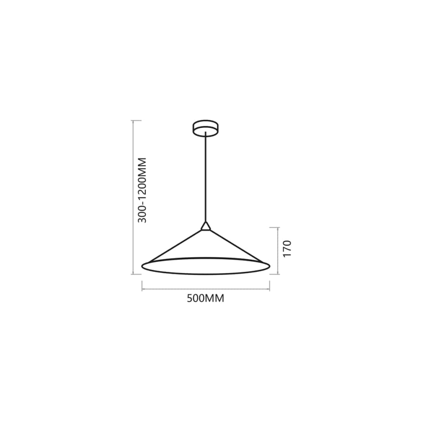 Candelabro suspenso FUJI 1xE27/60W/230V diâmetro 50 cm preto/dourada