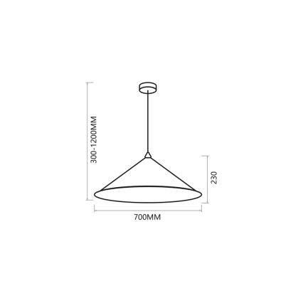 Candelabro suspenso FUJI 1xE27/60W/230V diâmetro 70 cm preto/dourada