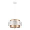 Candelabro suspenso GABI 1xE27/60W/230V dourado/branco diâmetro 40 cm