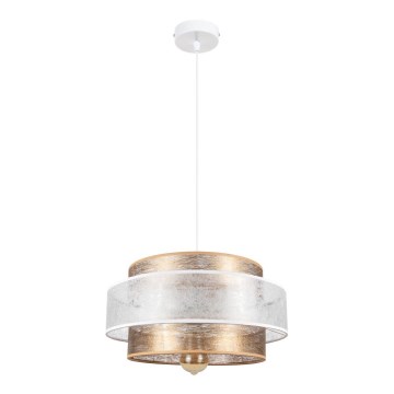Candelabro suspenso GABI 1xE27/60W/230V dourado/branco diâmetro 40 cm