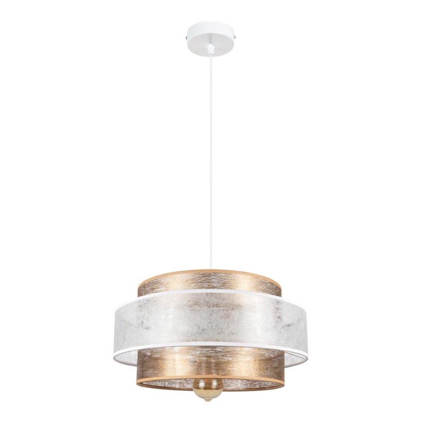 Candelabro suspenso GABI 1xE27/60W/230V dourado/branco diâmetro 40 cm