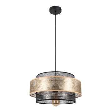 Candelabro suspenso GABI 1xE27/60W/230V dourado/preto diâmetro 40 cm