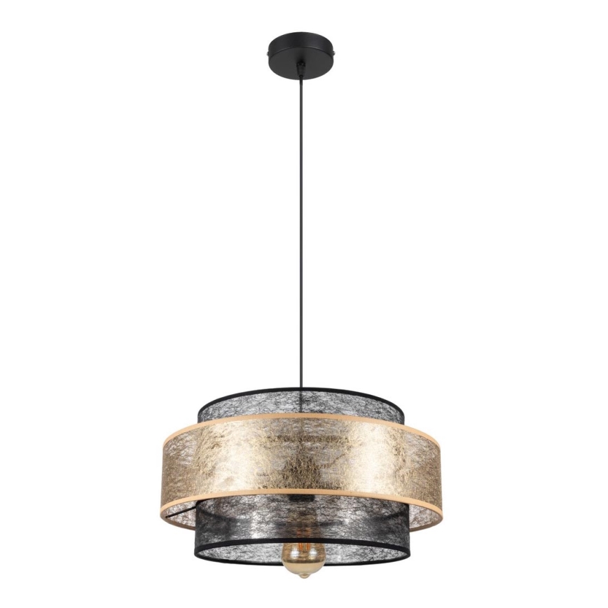 Candelabro suspenso GABI 1xE27/60W/230V dourado/preto diâmetro 40 cm