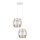 Candelabro suspenso GABI 2xE27/60W/230V dourado/branco diâmetro 30 cm