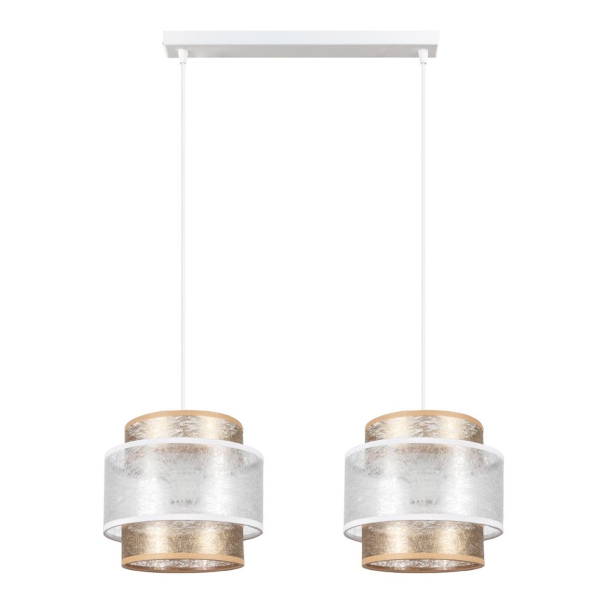 Candelabro suspenso GABI 2xE27/60W/230V dourado/branco