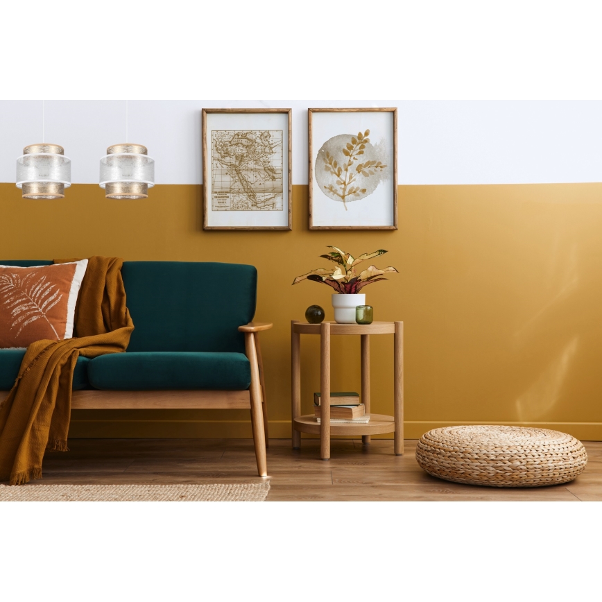 Candelabro suspenso GABI 2xE27/60W/230V dourado/branco