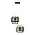 Candelabro suspenso GABI 2xE27/60W/230V dourado/preto diâmetro 30 cm