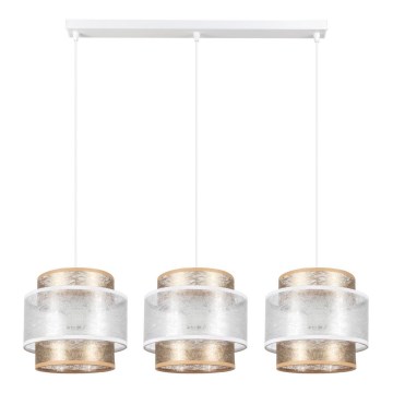 Candelabro suspenso GABI 3xE27/60W/230V dourado/branco