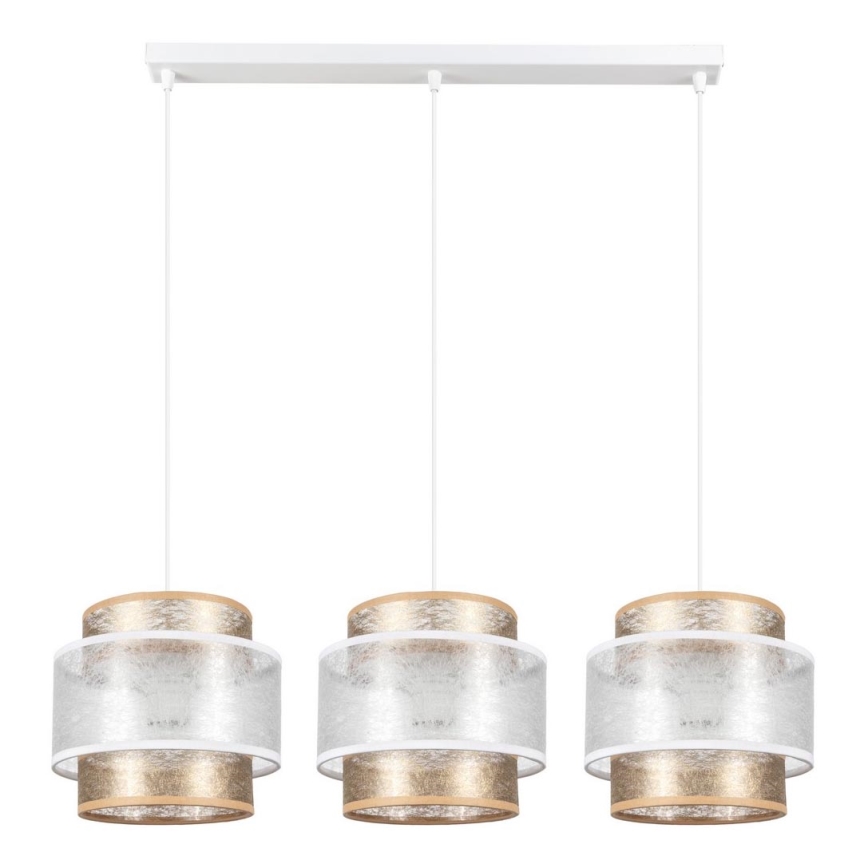 Candelabro suspenso GABI 3xE27/60W/230V dourado/branco