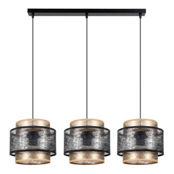 Candelabro suspenso GABI 3xE27/60W/230V dourado/preto