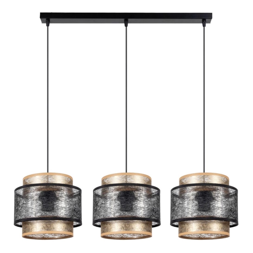 Candelabro suspenso GABI 3xE27/60W/230V dourado/preto