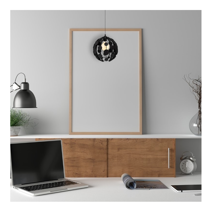 Candelabro suspenso GAIA 1xE27/60W/230V preto Ø 18 cm