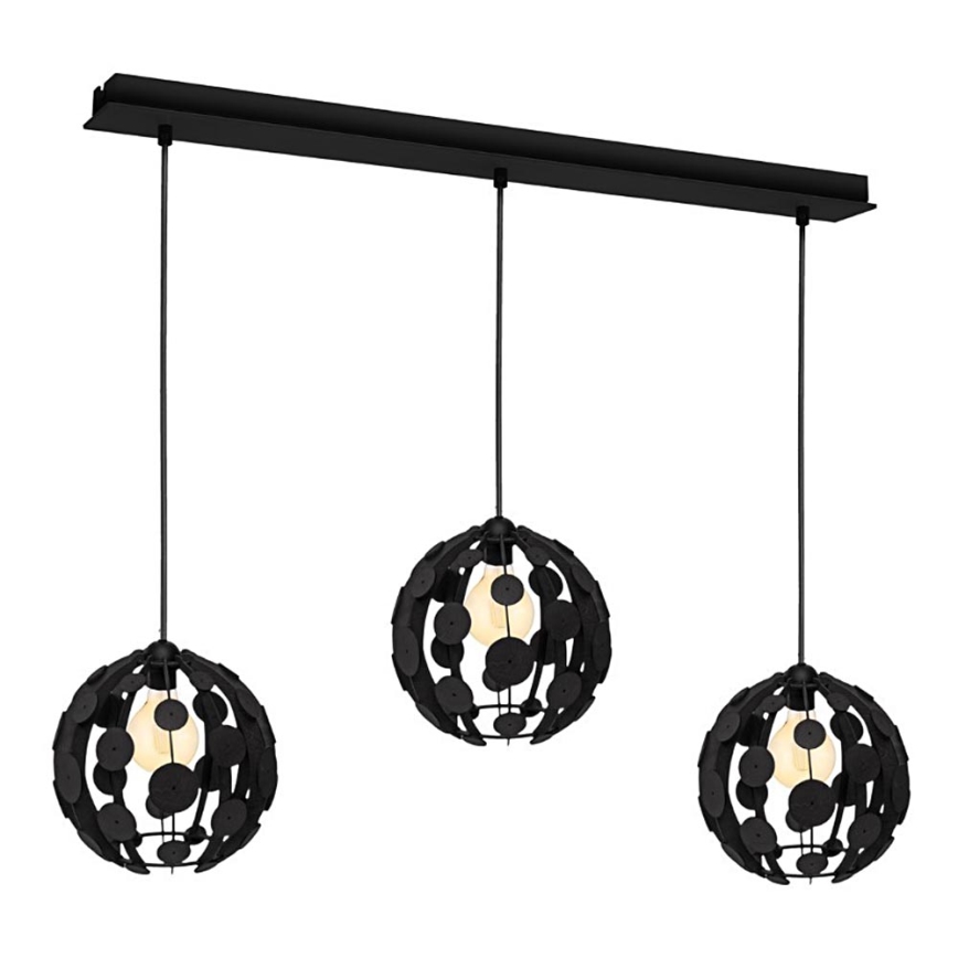 Candelabro suspenso GAIA 3xE27/60W/230V preto/castanho