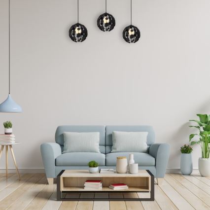 Candelabro suspenso GAIA 3xE27/60W/230V preto/castanho