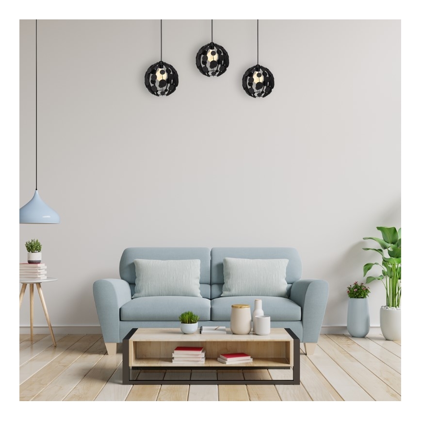 Candelabro suspenso GAIA 3xE27/60W/230V preto/castanho