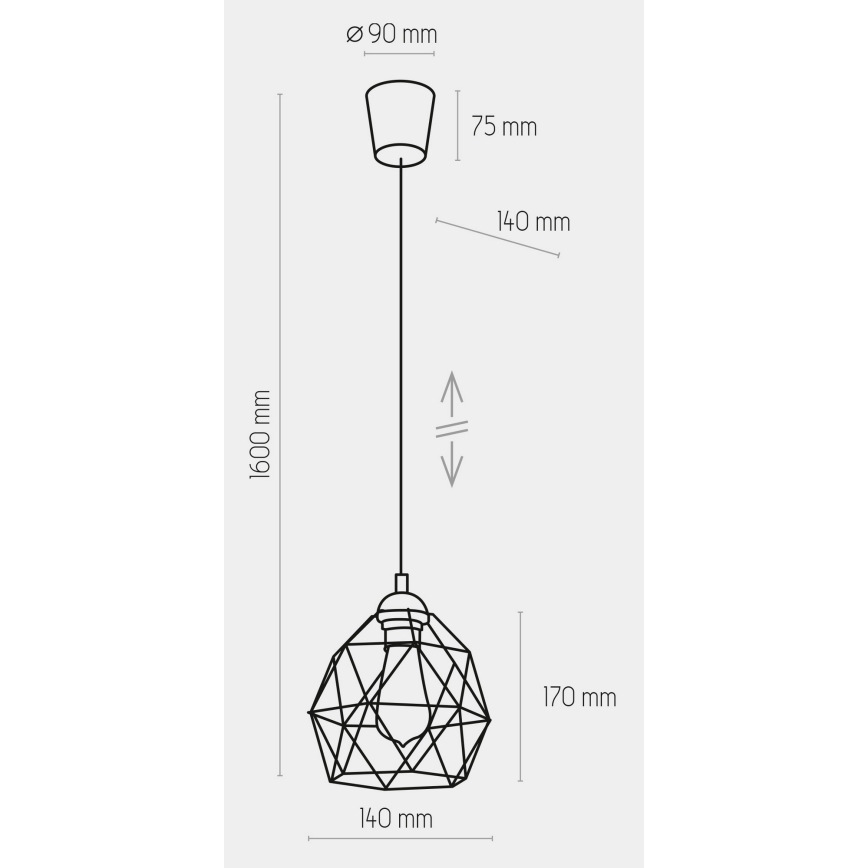 Candelabro suspenso GALAXY 1xE27/60W/230V