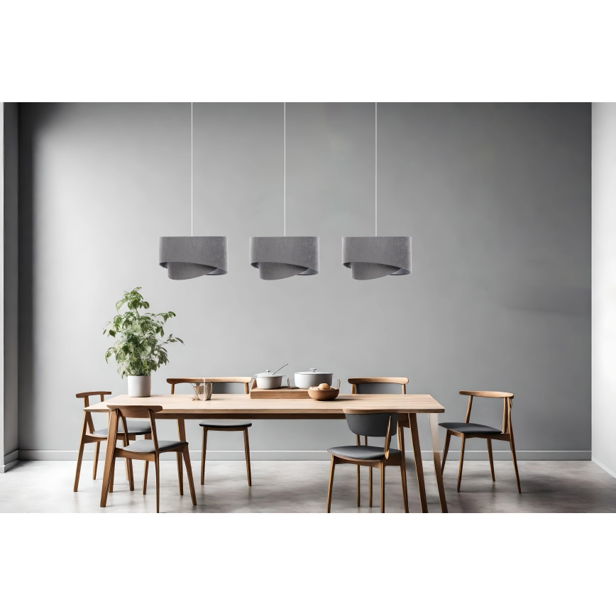 Candelabro suspenso GALAXY 3xE27/60W/230V cinzento