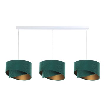 Candelabro suspenso GALAXY 3xE27/60W/230V verde/dourado