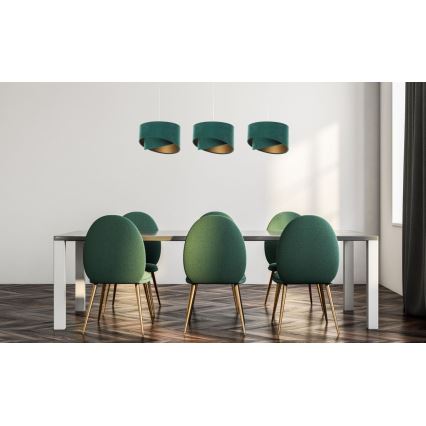 Candelabro suspenso GALAXY 3xE27/60W/230V verde/dourado