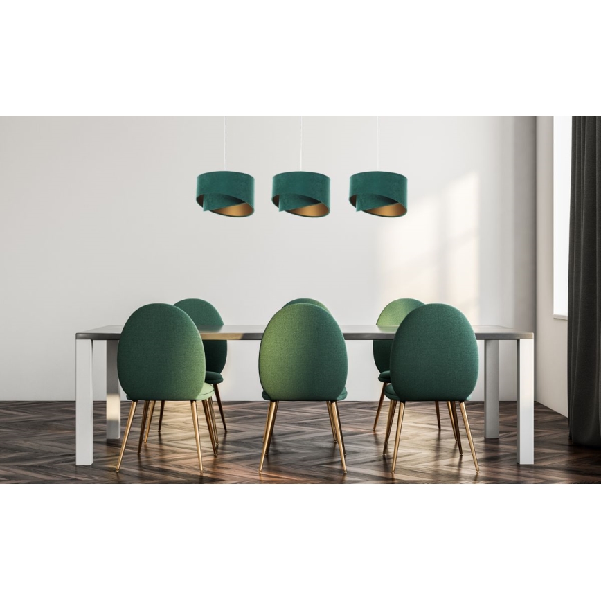 Candelabro suspenso GALAXY 3xE27/60W/230V verde/dourado