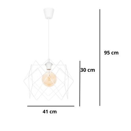 Candelabro suspenso GALL 1xE27/60W/230V branco