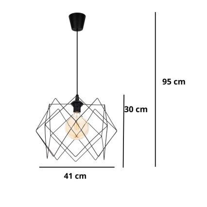 Candelabro suspenso GALL 1xE27/60W/230V preto