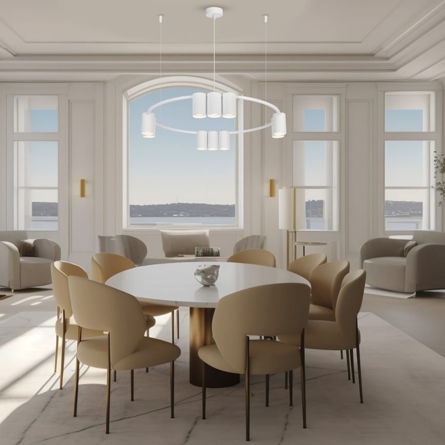 Candelabro suspenso GENESIS 10xGU10/8W/230V branco