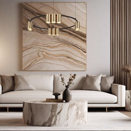 Candelabro suspenso GENESIS 10xGU10/8W/230V dourada