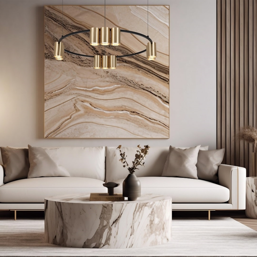 Candelabro suspenso GENESIS 10xGU10/8W/230V dourada