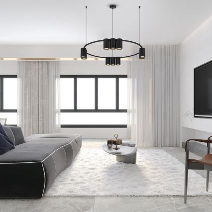 Candelabro suspenso GENESIS 10xGU10/8W/230V preto