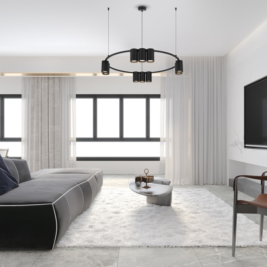 Candelabro suspenso GENESIS 10xGU10/8W/230V preto