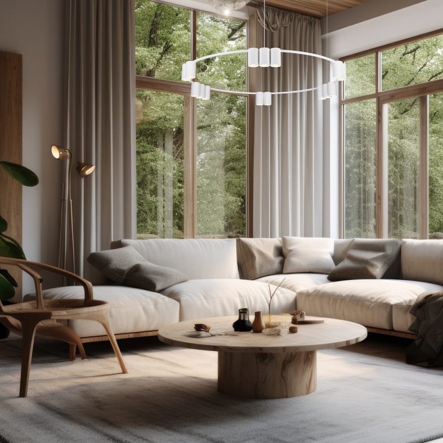 Candelabro suspenso GENESIS 15xGU10/8W/230V branco