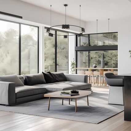 Candelabro suspenso GENESIS 15xGU10/8W/230V preto