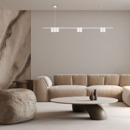 Candelabro suspenso GENESIS 7xGU10/8W/230V branco