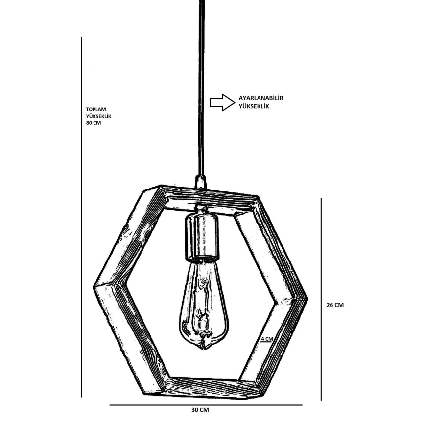 Candelabro suspenso GEOMETRIK 1xE27/60W/230V
