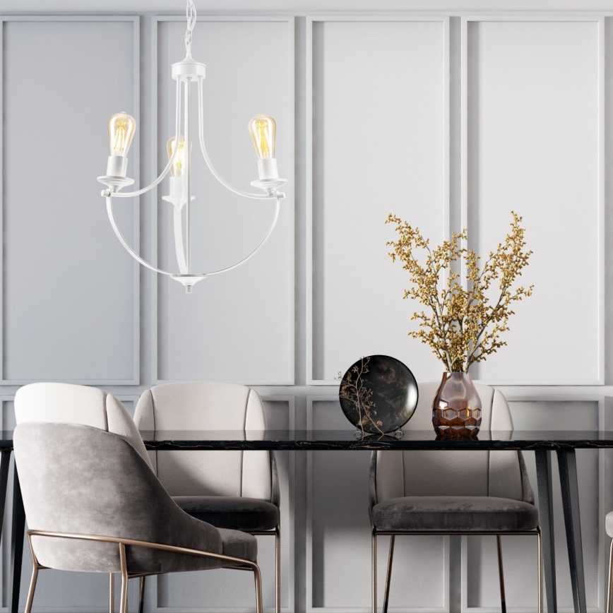 Candelabro suspenso GINA 3xE27/60W/230V branco