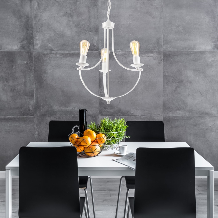 Candelabro suspenso GINA 3xE27/60W/230V branco