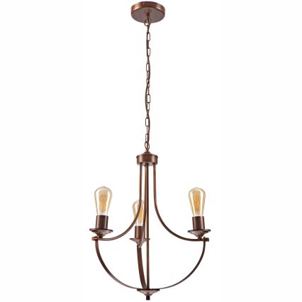 Candelabro suspenso GINA 3xE27/60W/230V castanho