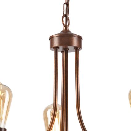 Candelabro suspenso GINA 3xE27/60W/230V castanho