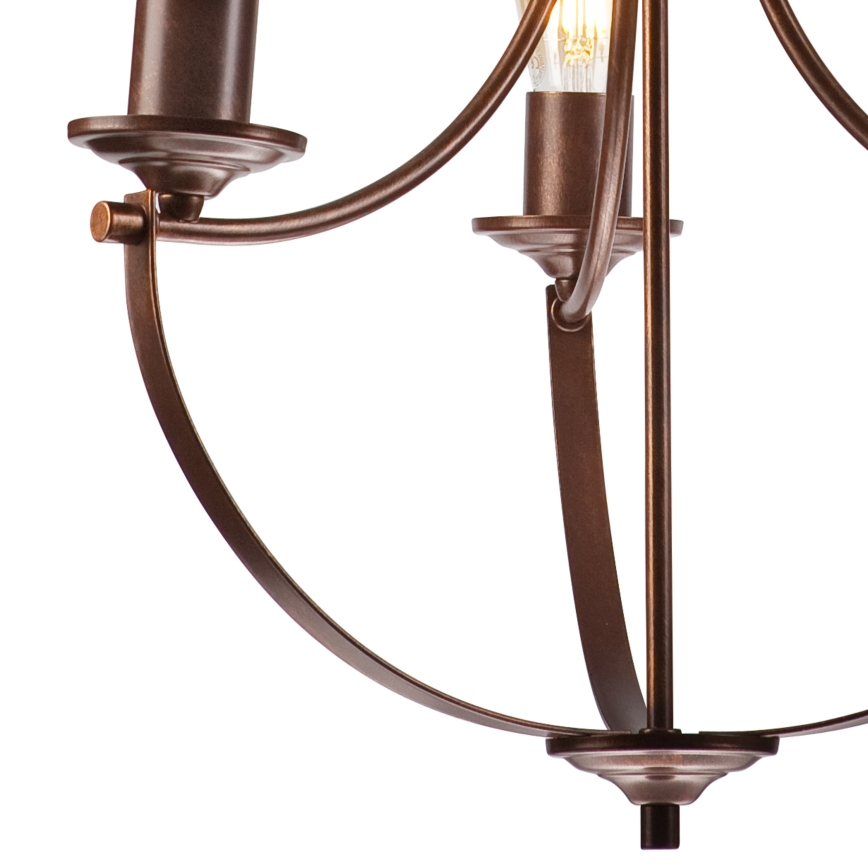 Candelabro suspenso GINA 3xE27/60W/230V castanho