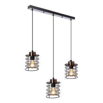 Candelabro suspenso GLOB 3xE27/40W/230V preto