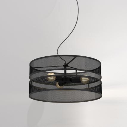 Candelabro suspenso GLUM 3xE27/60W/230V preto