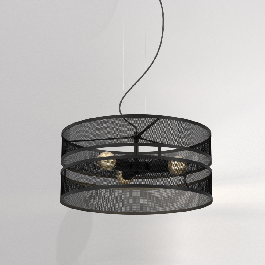 Candelabro suspenso GLUM 3xE27/60W/230V preto