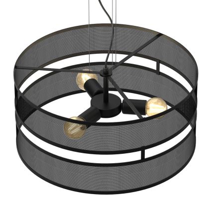 Candelabro suspenso GLUM 3xE27/60W/230V preto