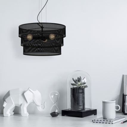 Candelabro suspenso GLUM 3xE27/60W/230V preto
